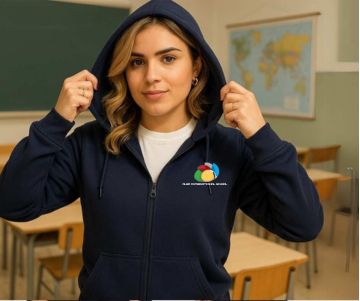Felpa con cappuccio full zip made in Italy